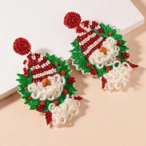 SANTA Seed Bead Earrings
